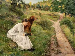 Gerhard Munthe, Idyll, 1887, Olje på lerret