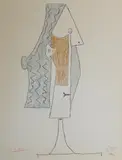Pablo Picasso, Kvinnehode, 1957, Fargelitografi