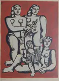 Fernand Léger, Les trois sœurs (fond rouge), 1954, Serigrafi