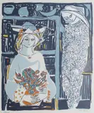 Kai Fjell, Mor og datter, 1967, Serigrafi