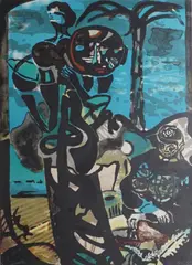Håkon Bleken, Tante Julle og hatten, 1987, Litografi