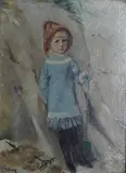 Christian Krohg, Portrett av Nina Thaulow, Olje på plate