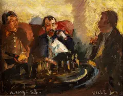 Interiør by Kalle Løchen, 1888, Olje på plate, sold Nov 2024