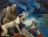 Knut Rose, Komposisjon med figur og hund