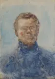 Frans Widerberg, Selvportrett, 1969, Akvarell på papir