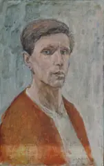 Frans Widerberg, Selvportrett, 1961, Olje på lerret