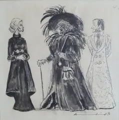 Kjære Antoine by Gösta Hammarlund, 1970, Tusj og lavering på papir, sold Jun 2024