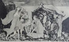 Sigurd Winge, Fyret, 1957, Radering