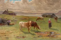 Christian Skredsvig, Morgen etter regn, Holmvassbu, Olje på lerret
