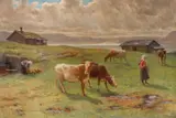 Christian Skredsvig, Morgen etter regn, Holmvassbu, Olje på lerret