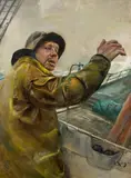 Babord litt by Christian Krohg, Olje på lerret, sold Jun 2024