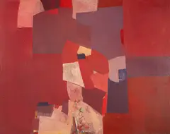 Roar Wold, Rød komposisjon, 1970, Olje på lerret