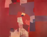 Roar Wold, Rød komposisjon, 1970, Olje på lerret