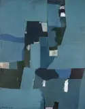 Roar Wold, Blå strand, 1964, Olje på lerret