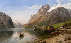Anders Askevold, Fjordlandskap, 1897, Olje på lerret