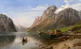 Anders Askevold, Fjordlandskap, 1897, Olje på lerret