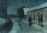 Frits Thaulow, Måneskinn, 1883, Pastell på papir