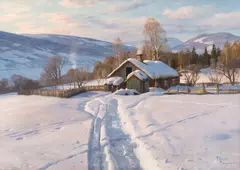 Peder Mønsted, Seterhytte Langseth, 1919, Olje på lerret