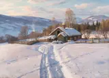 Peder Mønsted, Seterhytte Langseth, 1919, Olje på lerret