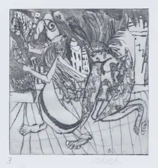 Legende I by Rolf Nesch, Radering, sold Dec 2023