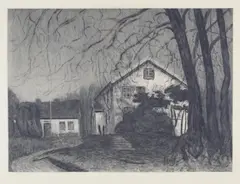 Harald Sohlberg, Midnatt, 1914, Radering