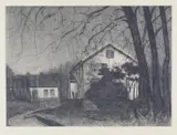 Harald Sohlberg, Midnatt, 1914, Radering