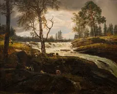 Johan Christian Dahl, Utsikt over Mårelven ved Tinn, 1835, Olje på lerret