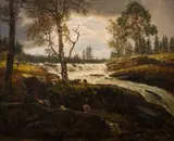 Johan Christian Dahl, Utsikt over Mårelven ved Tinn, 1835, Olje på lerret