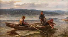 Jahn Ekenæs, Gjeddefiskere, 1909, Olje på lerret