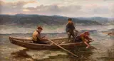 Jahn Ekenæs, Gjeddefiskere, 1909, Olje på lerret