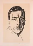Edvard Munch, Albrecht Schmidt, 1908-09, Litografi trykket i svart på middels tykt gulhvitt papir