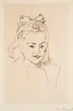 Edvard Munch, Ottilie Schiefler, 1907, Radering trykket i svart på middels tykt gulhvit papir