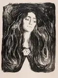 Edvard Munch, Brosjen. Eva Mudocci, 1903, Litografi trykket i svart på japanpapir