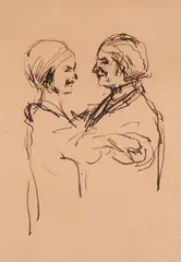 Edvard Munch, Mann og kvinne, Penn på gulhvitt papir