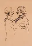 Edvard Munch, Mann og kvinne, Penn på gulhvitt papir