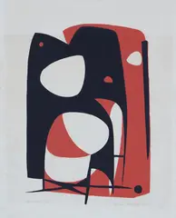 Gudrun Kongelf, Komposisjon, 1954, Serigrafi