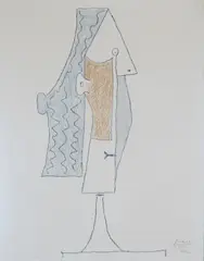 Pablo Picasso, Kvinnehode, 1957, Fargelitografi