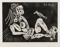 Pablo Picasso, Femme à l’Oiseau, Akvatintetsning