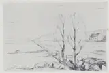 Edvard Munch, Norsk landskap, Radering trykket i svart på middels tykt gulhvitt papir