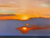 Sverre Koren Bjertnæs, Solnedgang, Olje på lerret