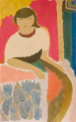 Johannes Rian, Sittende kvinne, 1957, Olje på lerret