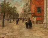 Frits Thaulow, Gate i Venezia, Olje på lerret