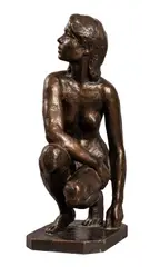 Arne Durban, Kvinneakt sittende på huk, Bronse