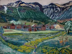 Nikolai Astrup, Soleienatt, Fargetresnitt med håndkolorering på tynt papir
