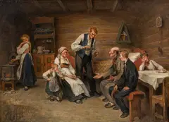 Nils Bergslien, Et frieri, 1915, Olje på lerret
