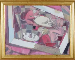 Xan Krohn, Fra Tostrup-kjelleren, 1945, Blyant, akvarell og collage på papir