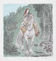 Guro by Harald Kihle, 1997, Litografi, sold Dec 2022