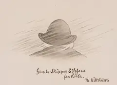 Theodor Kittelsen, Gamle skipper Ellefsen, Blyant, penn og lavering på papir