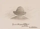 Theodor Kittelsen, Gamle skipper Ellefsen, Blyant, penn og lavering på papir