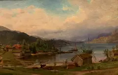 Anders Askevold, Fra Dale i Sundfjord, 1866, Olje på papp oppklebet på plate